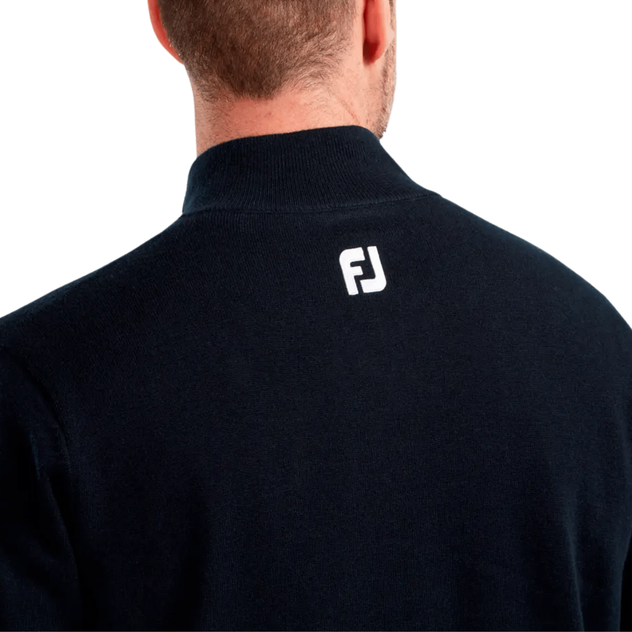 PULLOVER FOOTJOY - WOOL BLEND LINED 1/2 ZIP BLEU MARINE