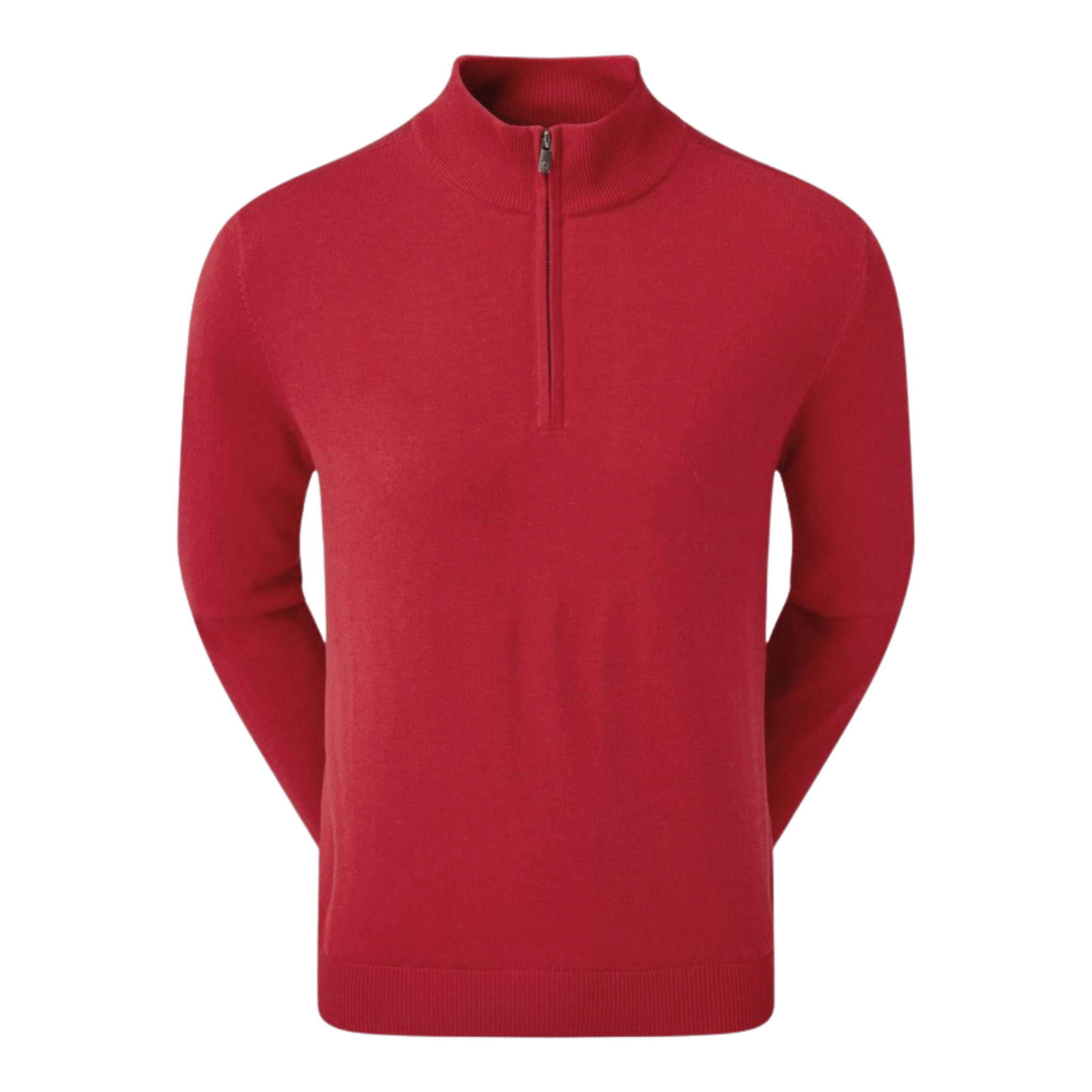 PULLOVER FOOTJOY - WOOL BLEND LINED 1/2 ZIP ROUGE