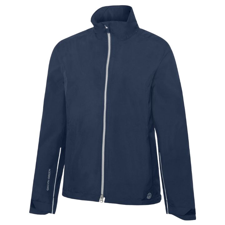 Veste de pluie de golf Galvin Green Ava - vue de face produit seul | #color_bleu-marine