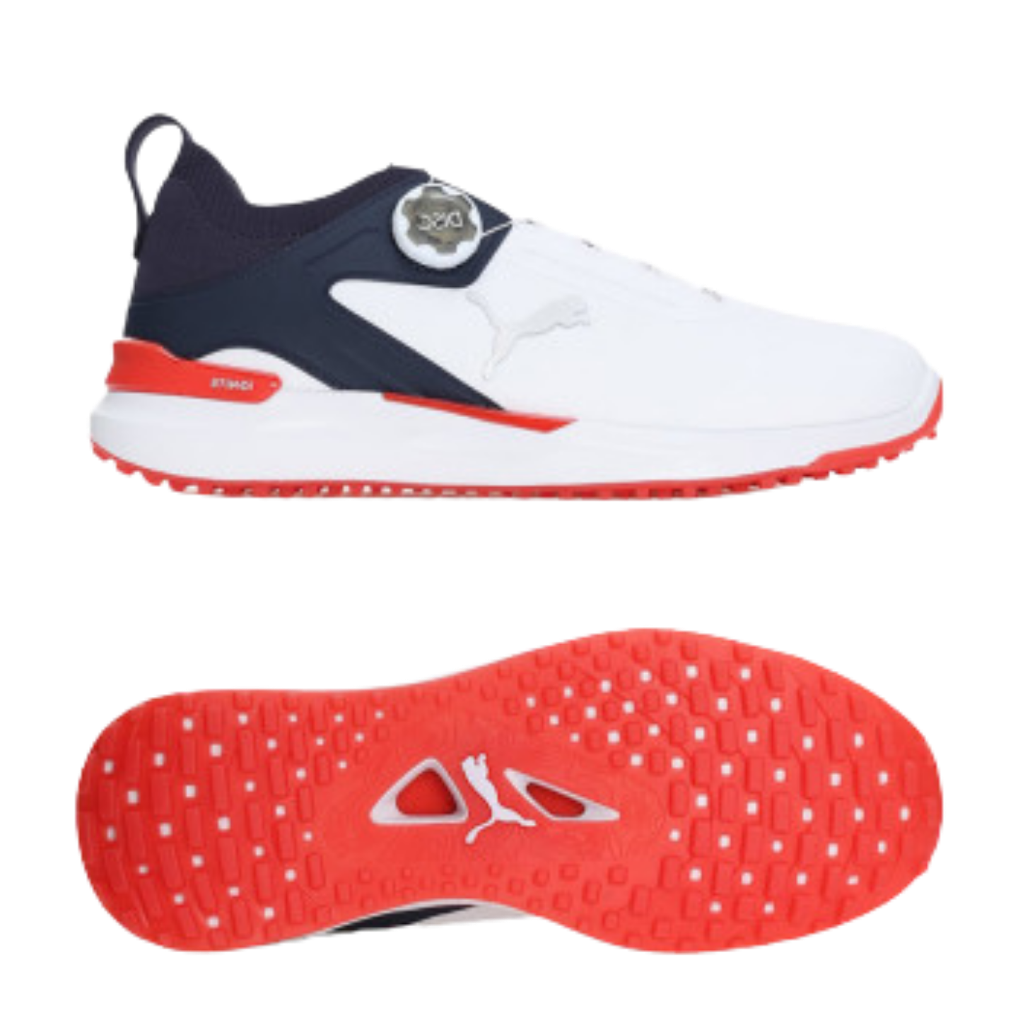 CHAUSSURES SANS CRAMPON PUMA IGNITE JPX DISC BLANC MARINE ROUGE
