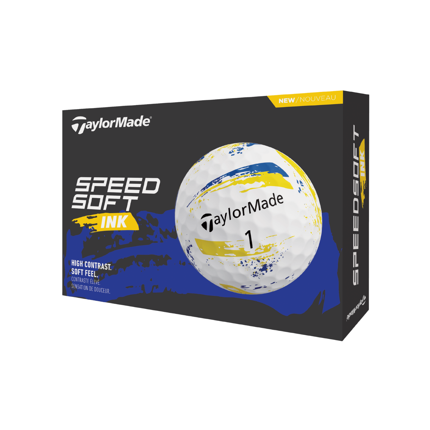 BALLE TAYLORMADE - SPEEDSOFT INK JAUNE BLEU - Taylormade - Golf Passion