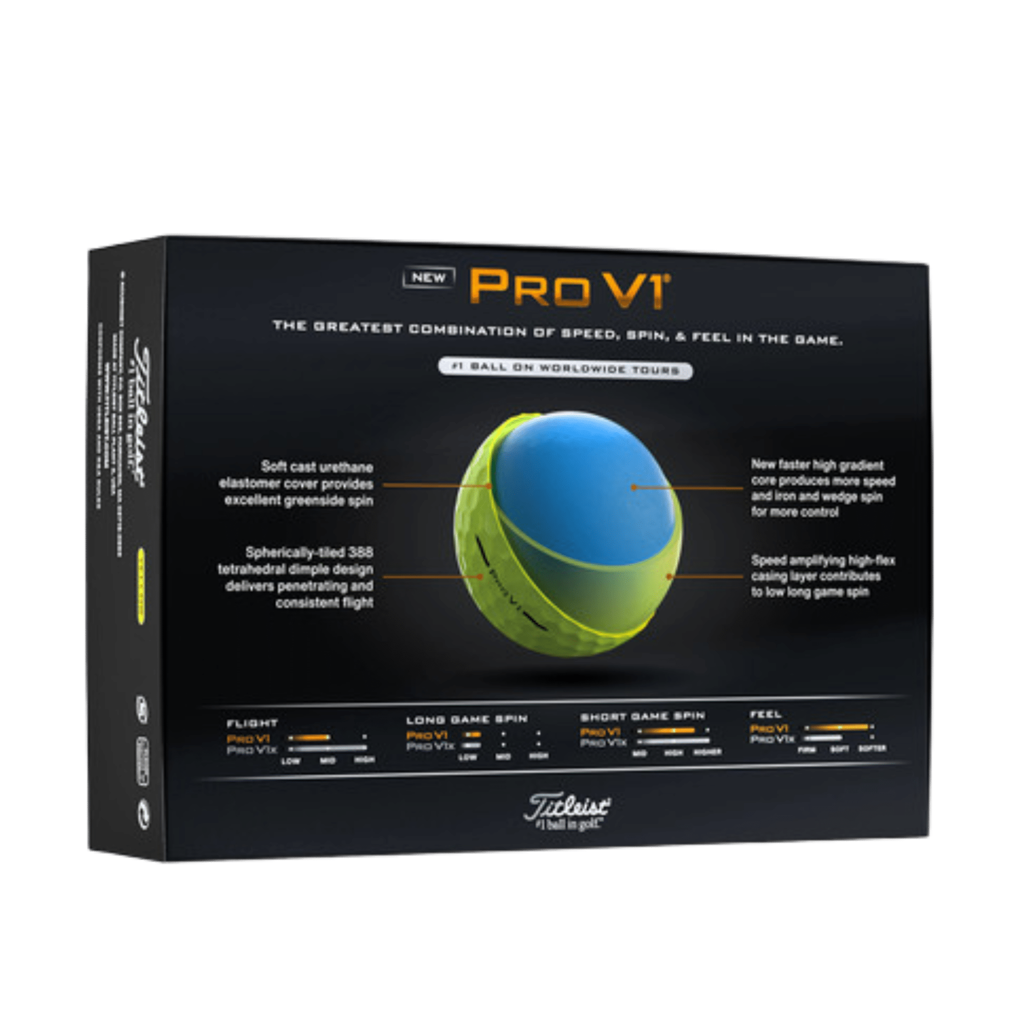 BALLES TITLEIST - PRO V1 JAUNE - Golf Passion