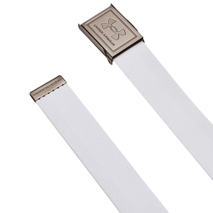 CEINTURE UNDER ARMOUR - STRETCH WEBBING BELT WHITE STEEL STEEL - Under Armour - Golf Passion