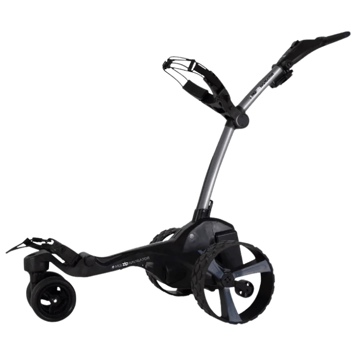 CHARIOT ELECTRIQUE AVEC FREIN MGI - NAVIGATOR GRIS - Golf Passion
