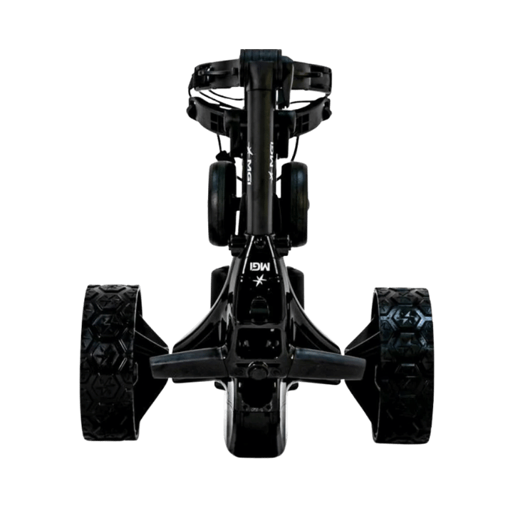 CHARIOT ELECTRIQUE AVEC FREIN MGI - NAVIGATOR NOIR - Golf Passion