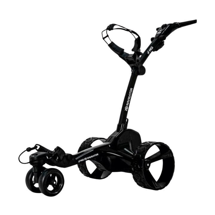 CHARIOT ELECTRIQUE AVEC FREIN MGI - NAVIGATOR NOIR - Golf Passion