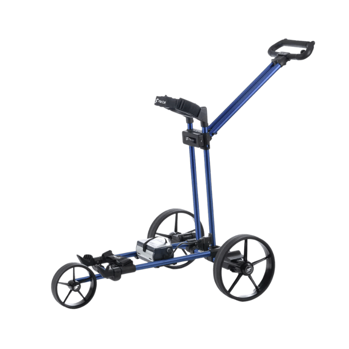 CHARIOT ELECTRIQUE AVEC FREIN - TOUCH HYBRID BLUE (HOUSSE + BATTERIE 36 TROU) - Golf Passion