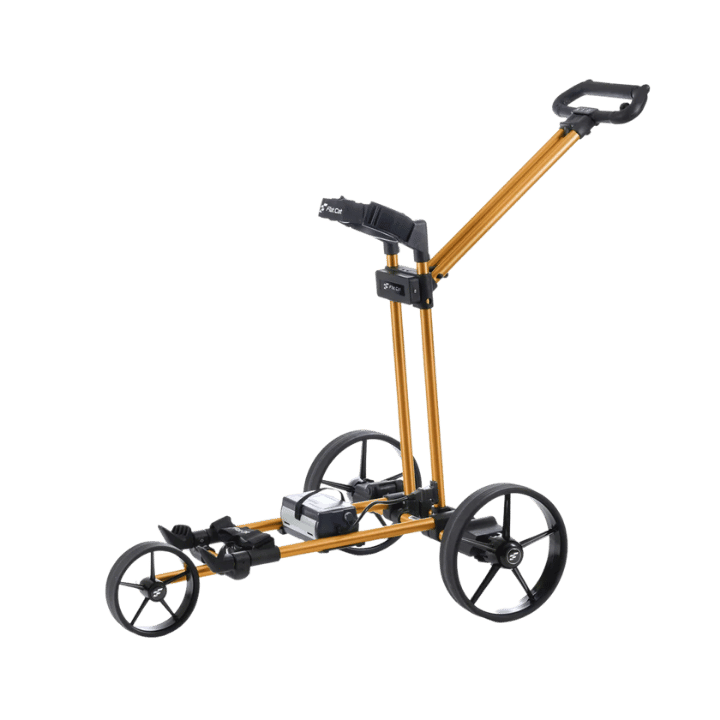 CHARIOT ELECTRIQUE AVEC FREIN - TOUCH HYBRID ORANGE (HOUSSE + BATTERIE 36 TROU) - Golf Passion