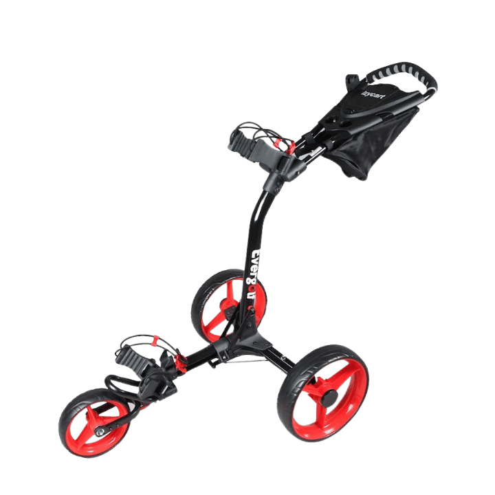 CHARIOT MANUEL 3 ROUES IZYCART - BLACK RED - Golf Passion