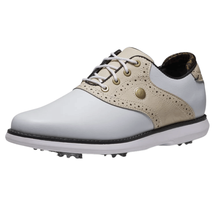 CHAUSSURE AVEC CRAMPON FOOTJOY - TRADITION BLANC/TAUPE/NOIR - Golf Passion