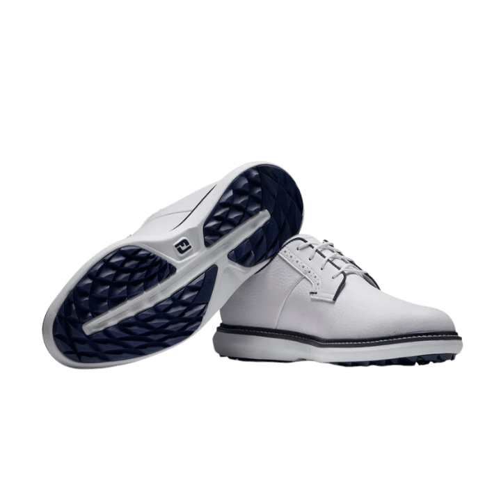 CHAUSSURE AVEC CRAMPON FOOTJOY - TRADITIONS SPIKELESS WHITE NAVY BLUCHER - Golf Passion