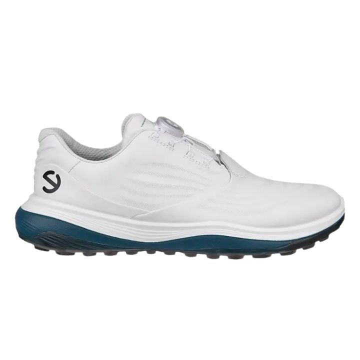 CHAUSSURE SANS CRAMPON ECCO - LT1 BOA WHITE PETROL - Golf Passion