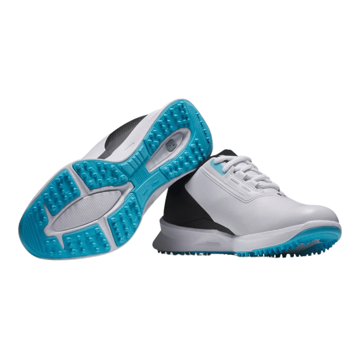 CHAUSSURE SANS CRAMPON FOOTJOY - JUNIORS WHITE BLACK BLUE - Golf Passion