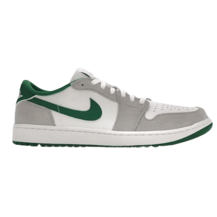 CHAUSSURE SANS CRAMPON JORDAN - AIR JORDAN 1 LOG WHITE GREEN PIN LT GREY - Golf Passion
