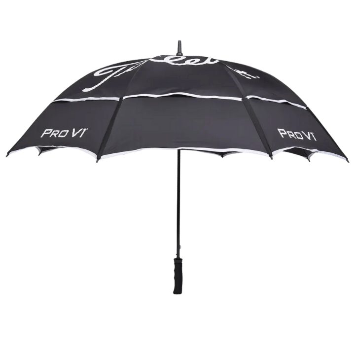 PARAPLUIE TITLEIST - TOUR DOUBLE CANOPY BLACK WHITE - Golf Passion