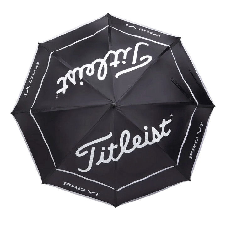 PARAPLUIE TITLEIST - TOUR DOUBLE CANOPY BLACK WHITE - Golf Passion