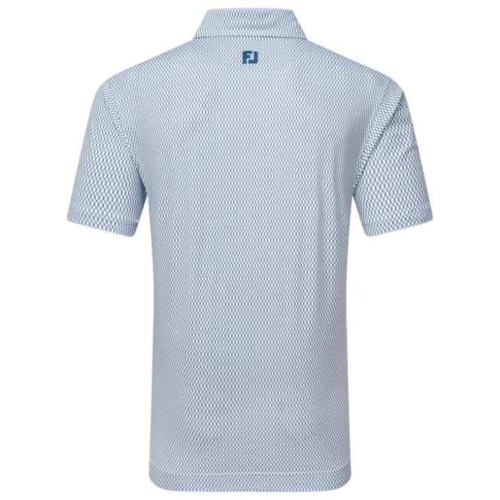 POLO FOOTJOY - IRONGATE PRIN LISLE BLANC BLEU MARINE - Golf Passion