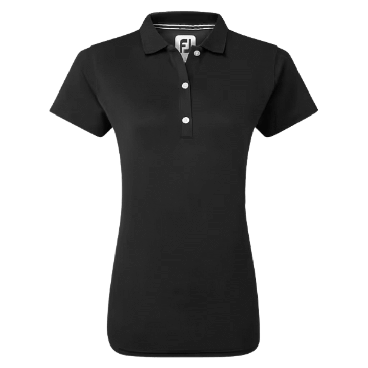 POLO FOOTJOY - PIQUÉ UNI NOIR - Golf Passion