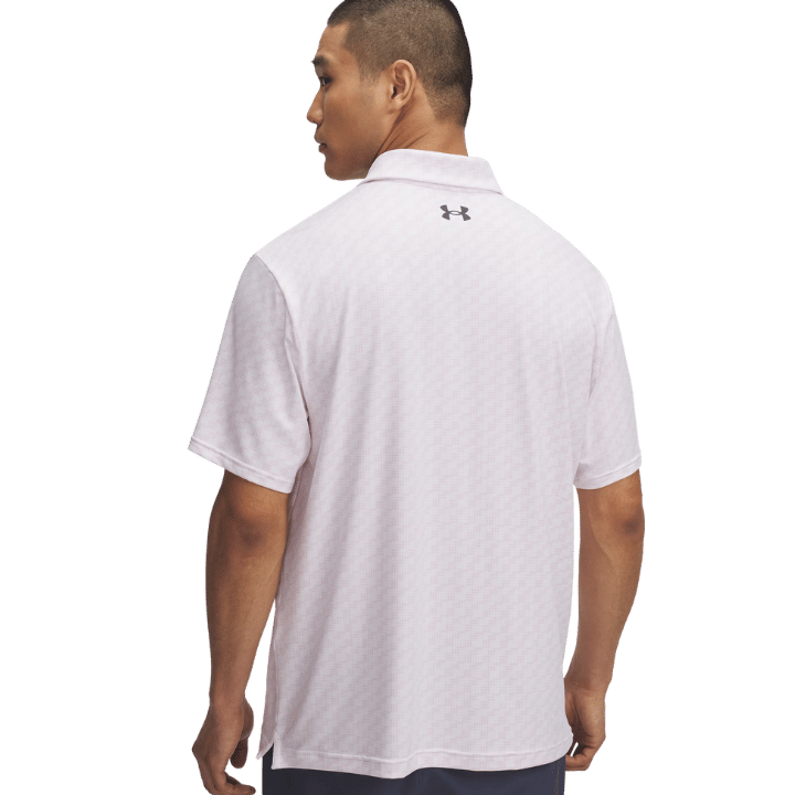 POLO UNDER ARMOUR - PLAYOFF 3.0 PRINTED BLANC ROSE GRIS - Golf Passion