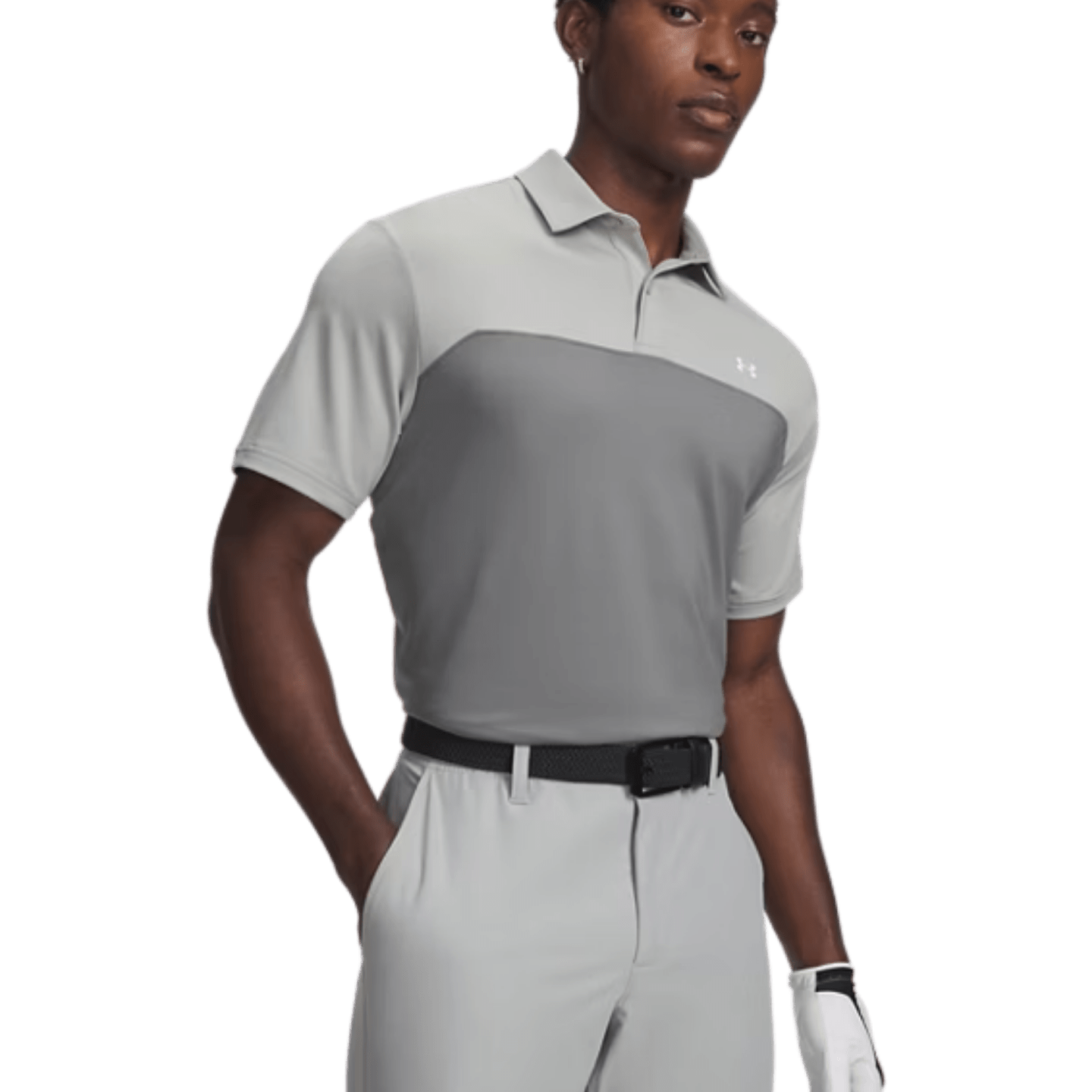 POLO UNDER ARMOUR - T2G COLORBLOCK TITANIUM CLAY GREEN WHITE - Under Armour - Golf Passion