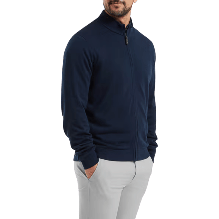 PULLS & SWEATS FOOTJOY - DRIRELEASE FULL - ZIP LINED BLEU MARINE - Golf Passion