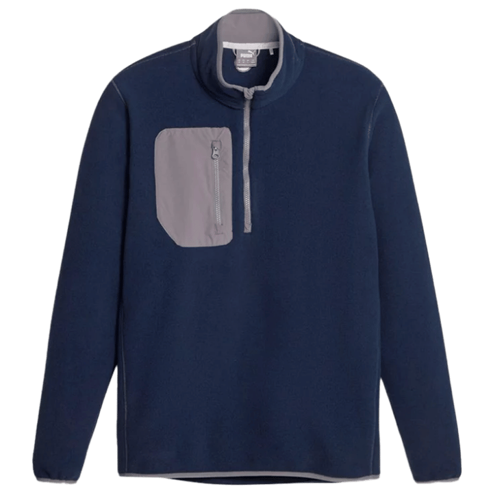 PULLS & SWEATS PUMA - POLAIRE 1/4 ZIP BLEU MARINE / GRIS - Golf Passion