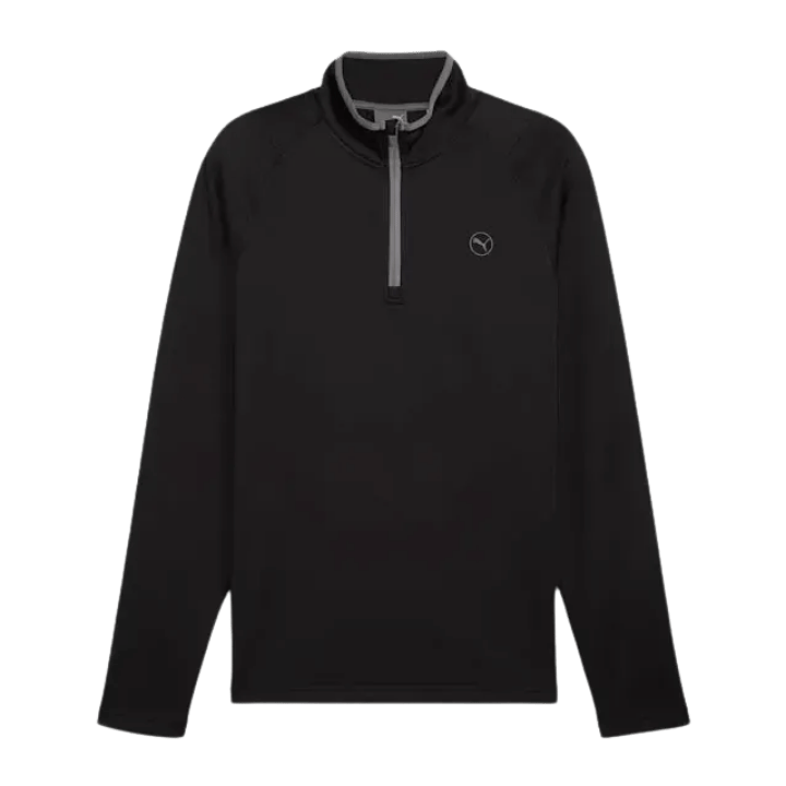 PULLS & SWEATS PUMA - WAFFLE FLEECE 1/4 ZIP NOIR - Golf Passion