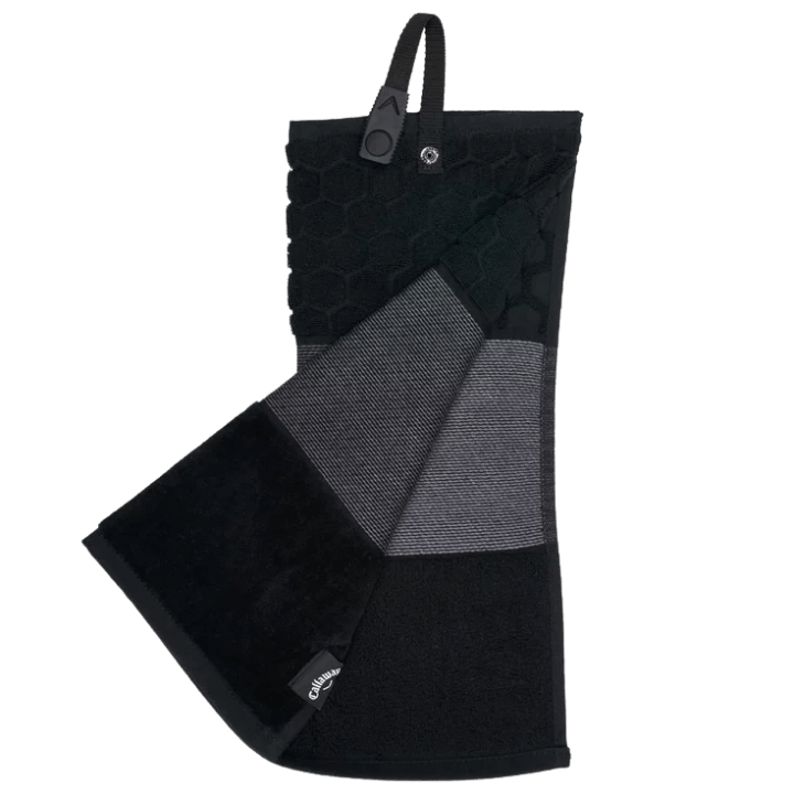 SERVIETTE CALLAWAY - TRIFOLD TOWEL BLACK - Golf Passion