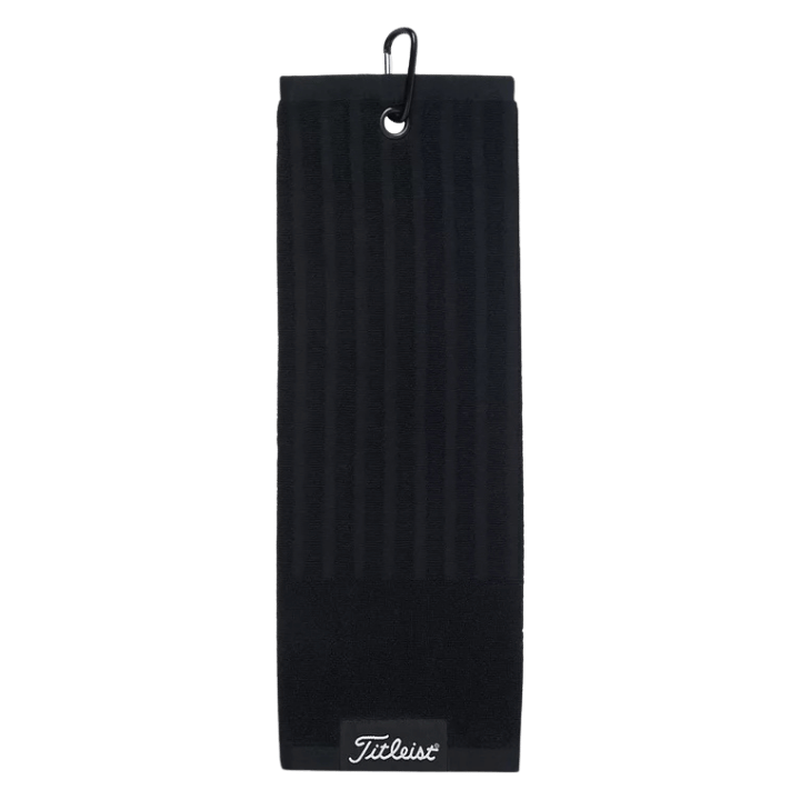 SERVIETTE TITLEIST - TRIFOLD CART TOWEL BLACK - Golf Passion