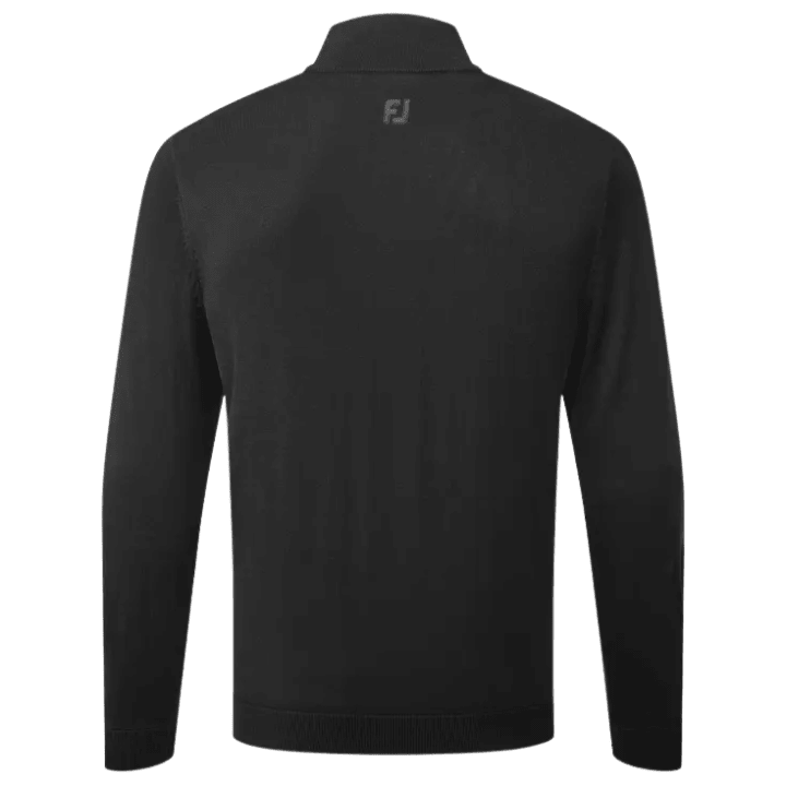 Sweat de golf homme Footjoy Drirelease Half-Zip Lined Sweater - vue de dos à plat | #color_noir