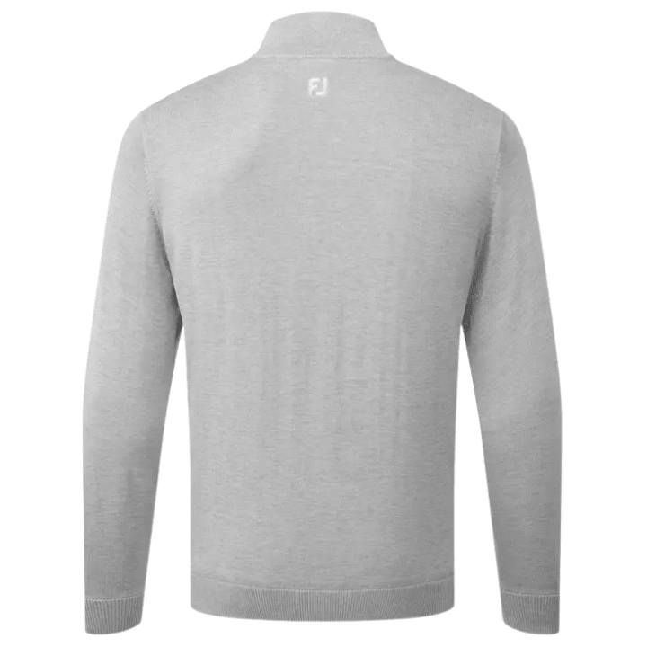 Sweat de golf homme Footjoy Drirelease Half-Zip Lined Sweater - vue de dos à plat | #color_gris-chine