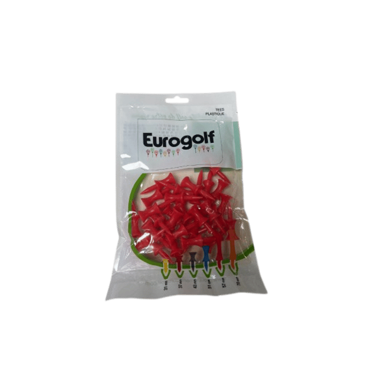 TEE EUROGOLF - RED 37MM (x30) - Golf Passion