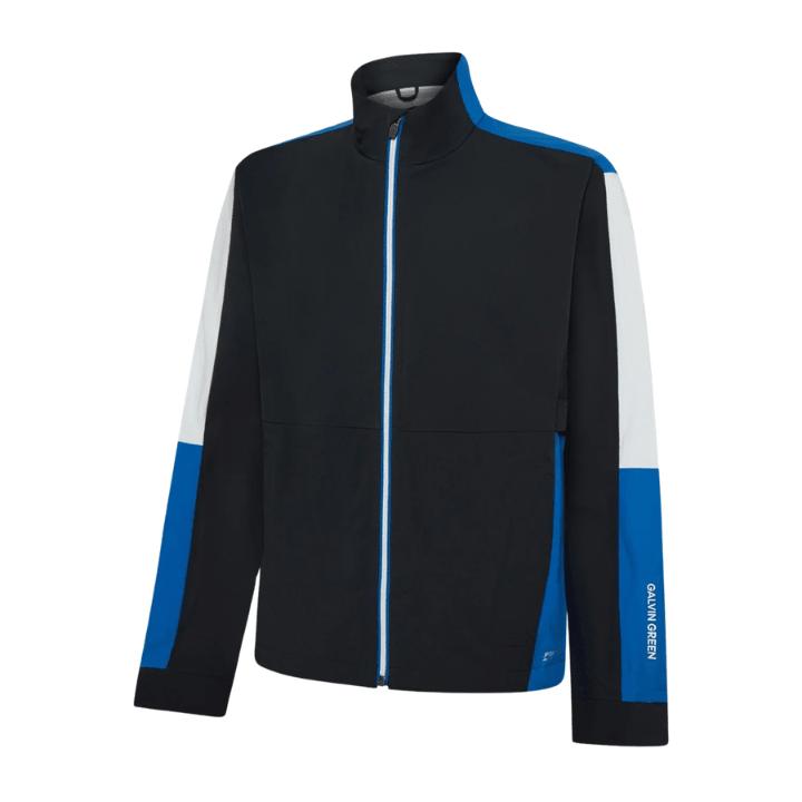 Veste de pluie de golf homme Galvin Green Arlo - vue de face produit seul | #color_bleu-clair-bleu-marine
