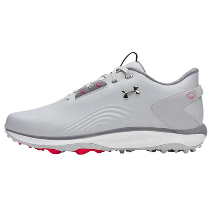 Chaussures de golf sans crampons Under Armour Drive Fade 2-Mod - profil extérieur | #color_gris/steel/metallic-silver