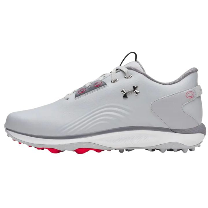 Chaussures de golf sans crampons Under Armour Drive Fade 2-Mod - profil extérieur | #color_gris/steel/metallic-silver