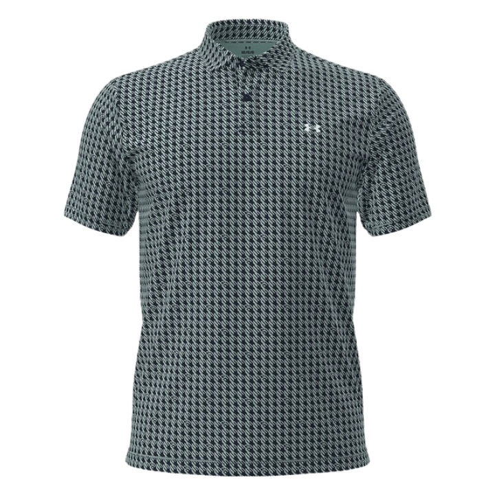POLO UNDER ARMOUR - T2G HOUDSTOOTH DEUCES MIDNIGHT NAVY ENAMEL BLUE