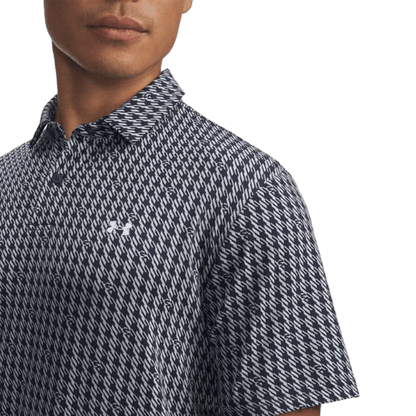 POLO UNDER ARMOUR - T2G HOUDSTOOTH DEUCES MIDNIGHT NAVY ENAMEL BLUE