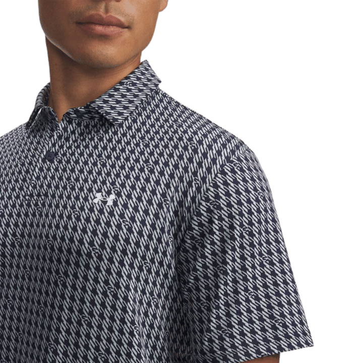 POLO UNDER ARMOUR - T2G HOUDSTOOTH DEUCES MIDNIGHT NAVY ENAMEL BLUE