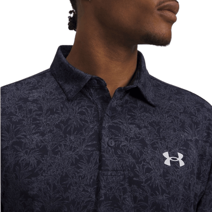 POLO UNDER ARMOUR - PLAYOFF 3.0 TROPICAL FESCUE MIDNIGHT NAVY DOWN