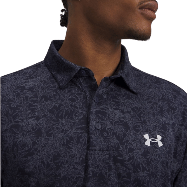 POLO UNDER ARMOUR - PLAYOFF 3.0 TROPICAL FESCUE MIDNIGHT NAVY DOWN