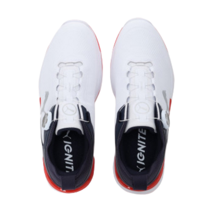 CHAUSSURES SANS CRAMPON PUMA IGNITE JPX DISC BLANC MARINE ROUGE
