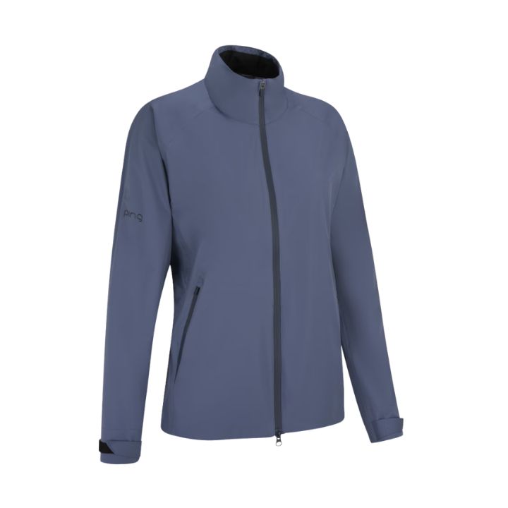 Veste de pluie de golf femme PING Aquadrive - vue de face produit seul | #color_bleu