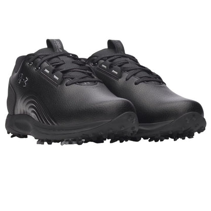 Chaussures de golf sans crampons Under Armour Drive Fade 2 - paire en trois-quarts avant | #color_noir