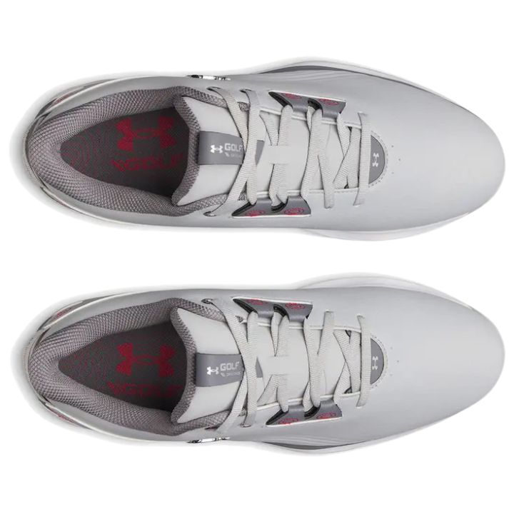 Chaussures de golf sans crampons Under Armour Drive Fade 2-Mod - vue du dessus | #color_gris/steel/metallic-silver