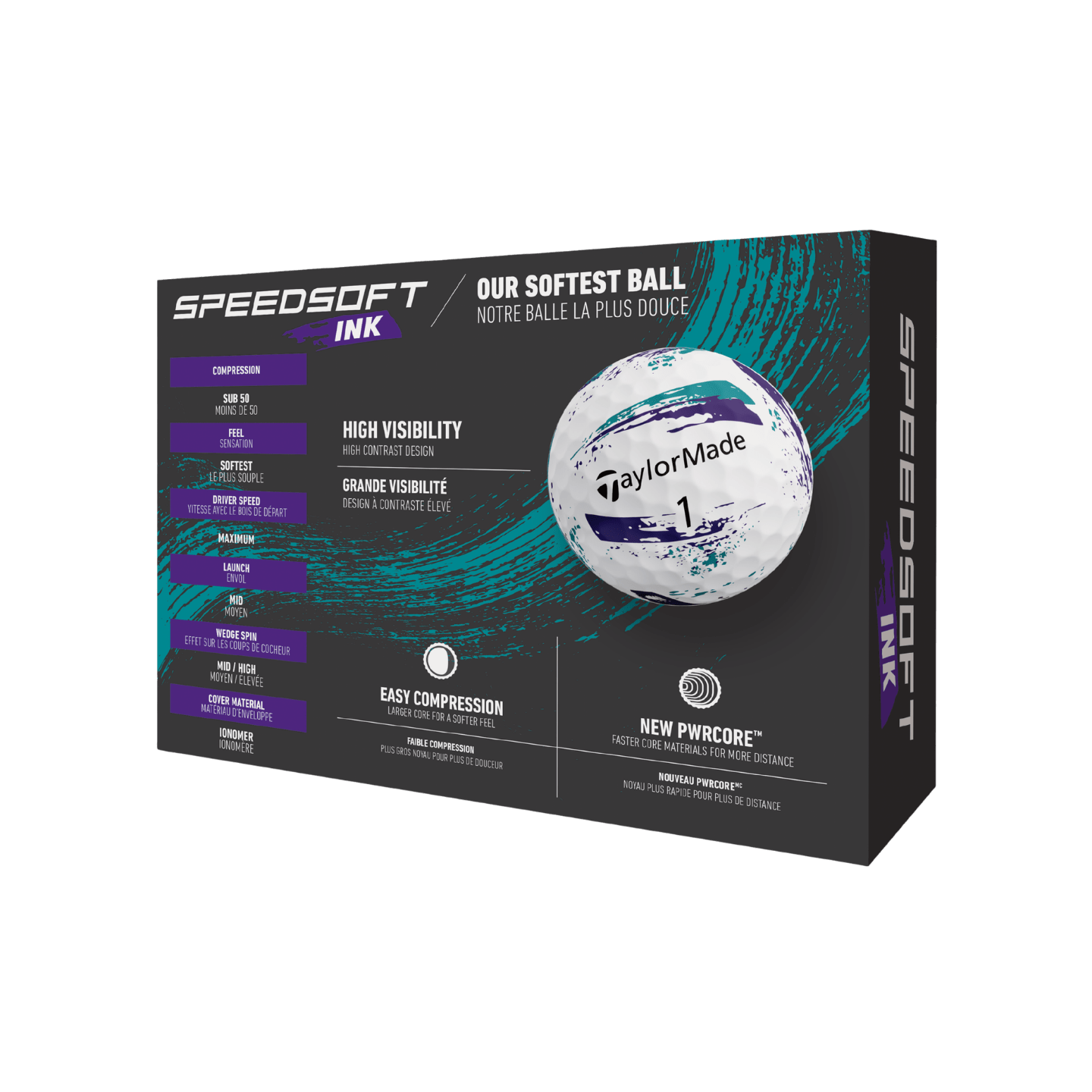 BALLE TAYLORMADE - SPEEDSOFT INK VIOLET TEAL - Taylormade - Golf Passion