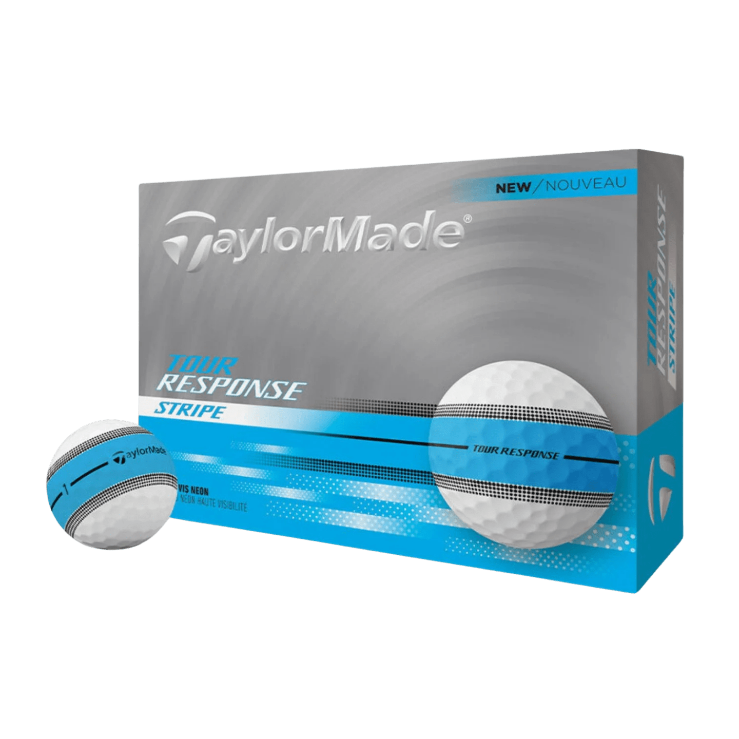 BALLE TAYLORMADE - TOUR RESPONSE STRIPE NEON BLEU - Taylormade - Golf Passion