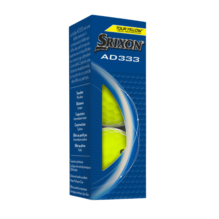 BALLES SRIXON - AD333 - 11 JAUNE - Golf Passion