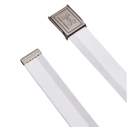 CEINTURE UNDER ARMOUR - STRETCH WEBBING BELT WHITE STEEL STEEL - Under Armour - Golf Passion