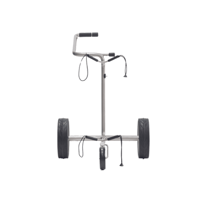 CHARIOT ELECTRIQUE AVEC FREIN JUSTAR - WHITE 1.0, LAQUE SILVER - Golf Passion