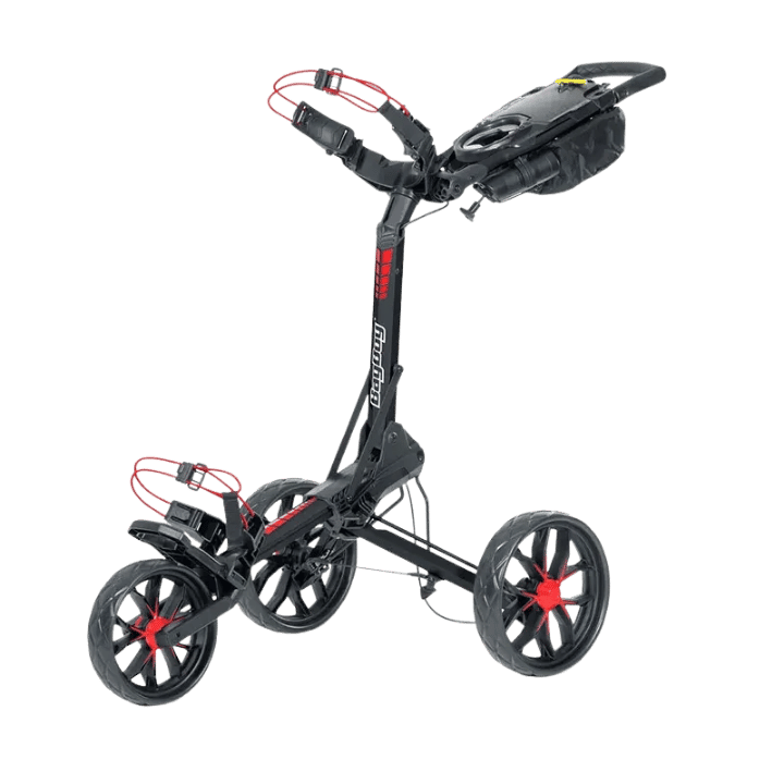 CHARIOT MANUEL 3 ROUES BAGBOY - SLIM FOLD NOIR ROUGE - Golf Passion
